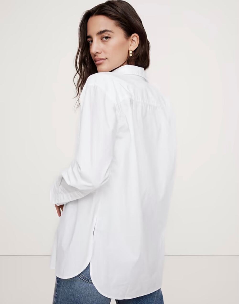 Banana Republic Oversize Poplin Soft Wash Shirt Women’s Medium White